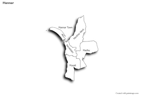 Sample Maps for Mannar (black-white,shadowy)