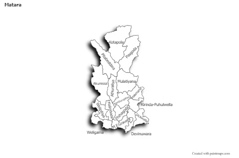 Sample Maps for Matara (black-white,shadowy)