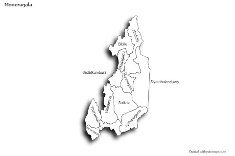 Sample Maps for Moneragala (black-white,shadowy)