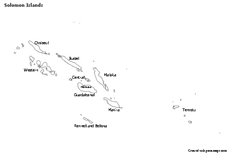 Sample Maps for Solomon Islands (black-white)