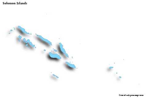 Sample Maps for Solomon Islands (blue,outline,shadowy)