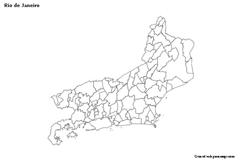Contoh Peta untuk Rio de Janeiro (hitam-putih)