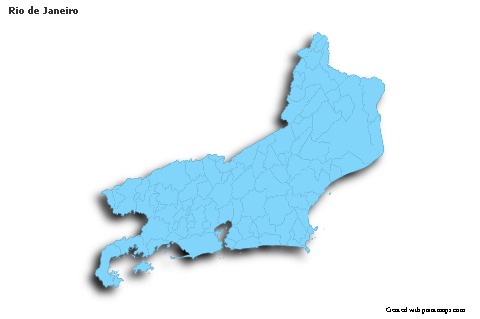 Contoh Peta untuk Rio de Janeiro (biru,garis luar,bayangan)