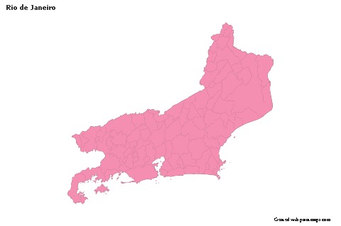 Contoh Peta untuk Rio de Janeiro (merah jambu,garis besar)