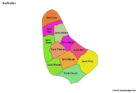 Sample Maps for Barbados (colored)