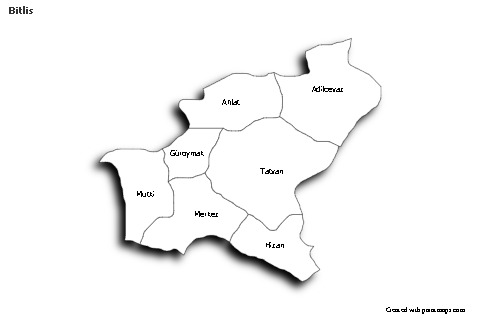 Sample Maps for Bitlis (black-white,shadowy)