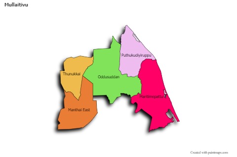 Contoh Peta untuk Mullaitivu (berwarna,bayangan)
