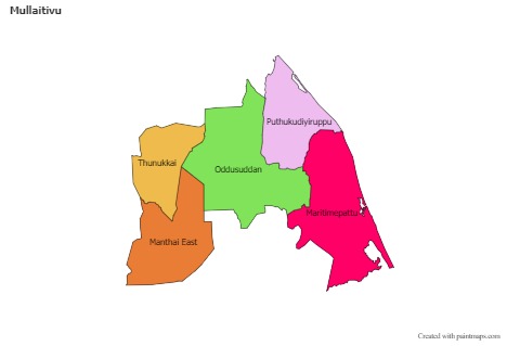 Contoh Peta untuk Mullaitivu (berwarna)