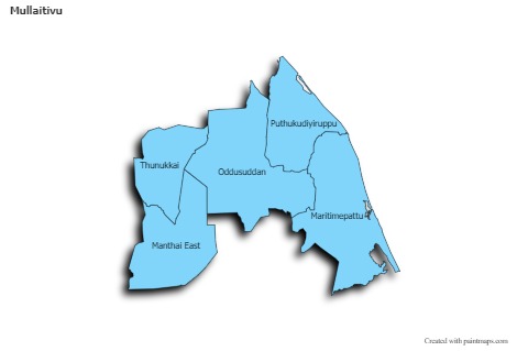 Contoh Peta untuk Mullaitivu (biru,bayangan)