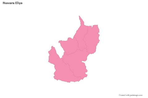 Contoh Peta untuk Nuwara Eliya (merah jambu,garis besar)