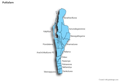 Mapas de muestra para Puttalam (azul,sombrío)