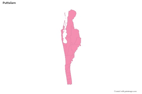 Mapas de muestra para Puttalam (rosa,contorno)