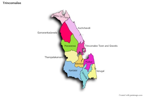 Contoh Peta untuk Trincomalee (berwarna,bayangan)