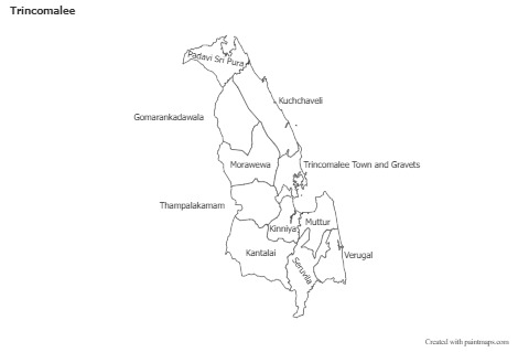 Contoh Peta untuk Trincomalee (hitam-putih)