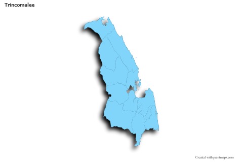 Contoh Peta untuk Trincomalee (biru,garis luar,bayangan)