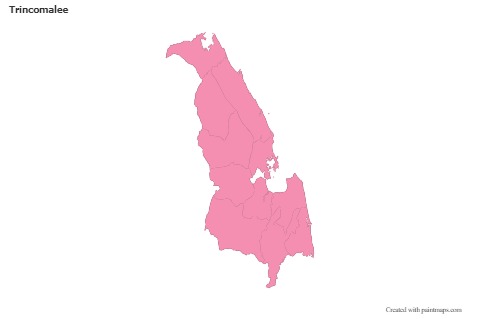 Contoh Peta untuk Trincomalee (merah jambu,garis besar)
