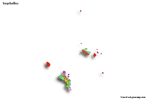 Sample Maps for Seychelles (colored,shadowy)