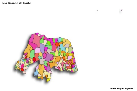 Rio Grande do Norte için Örnek Haritalar (renkli,gölgeli)