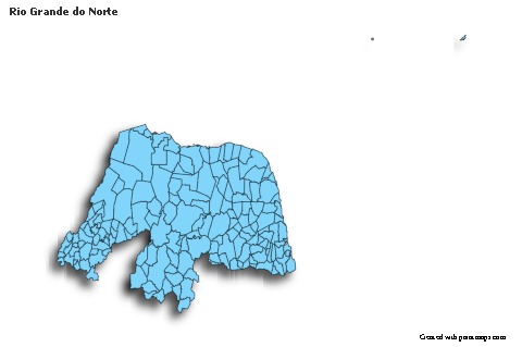 Rio Grande do Norte için Örnek Haritalar (mavi,gölgeli)