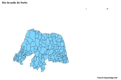 Rio Grande do Norte için Örnek Haritalar (mavi)