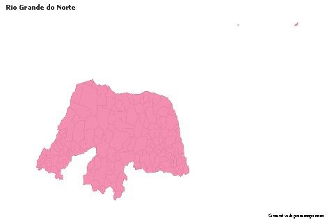 Rio Grande do Norte için Örnek Haritalar (pembe,anahat)
