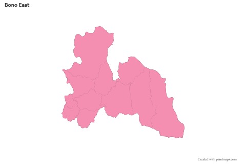 Contoh Peta untuk Bono East (merah jambu,garis besar)