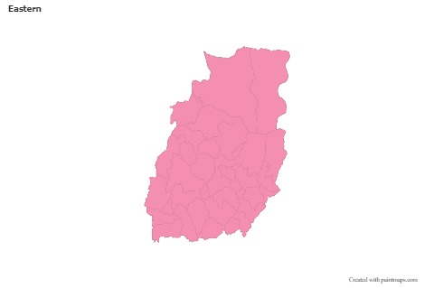 Contoh Peta untuk Eastern (merah jambu,garis besar)