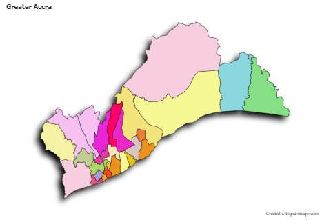 Sample Maps for Greater Accra (colored,shadowy)