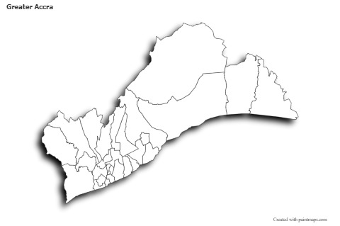 Sample Maps for Greater Accra (black-white,shadowy)