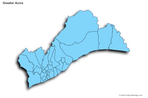 Sample Maps for Greater Accra (blue,shadowy)