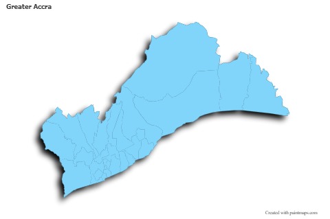Sample Maps for Greater Accra (blue,outline,shadowy)