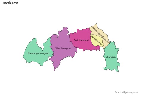 Contoh Peta untuk North East (berwarna)