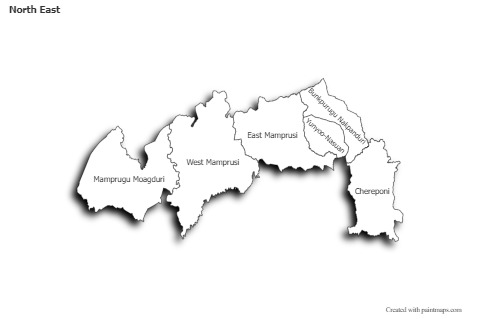 Contoh Peta untuk North East (hitam-putih,bayangan)