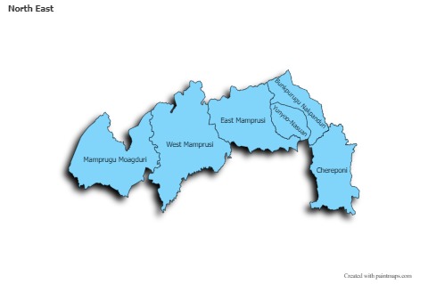 Contoh Peta untuk North East (biru,bayangan)