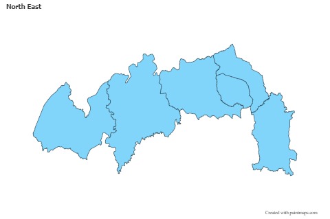 Contoh Peta untuk North East (biru)
