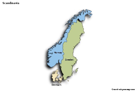 Sample Maps for Scandinavia (colored,shadowy)