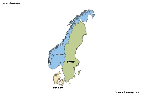 Sample Maps for Scandinavia (colored)