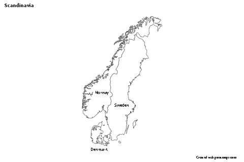 Sample Maps for Scandinavia (black-white)