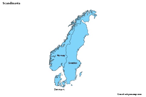 Sample Maps for Scandinavia (blue)