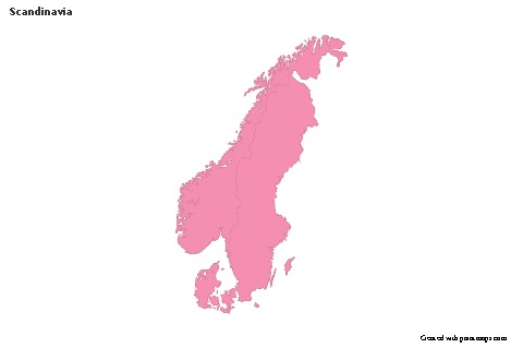 Sample Maps for Scandinavia (pink,outline)