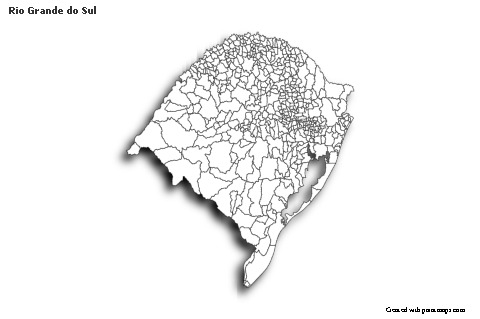 Rio Grande do Sul için Örnek Haritalar (siyah-beyaz,gölgeli)
