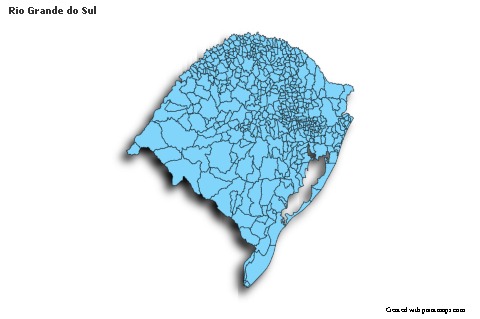 Rio Grande do Sul için Örnek Haritalar (mavi,gölgeli)