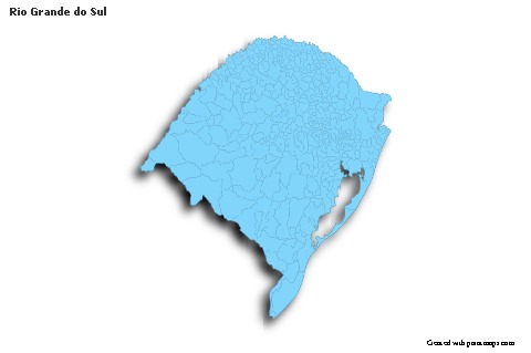 Rio Grande do Sul için Örnek Haritalar (mavi,anahat,gölgeli)