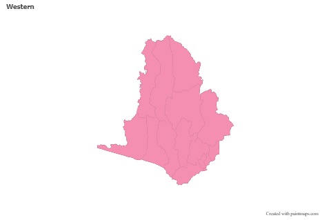 Contoh Peta untuk Western (merah jambu,garis besar)