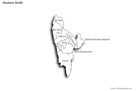 Contoh Peta untuk Western North (hitam-putih,bayangan)