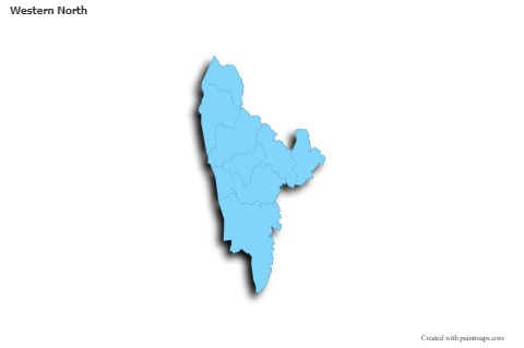Contoh Peta untuk Western North (biru,garis luar,bayangan)
