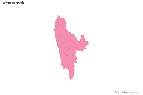 Contoh Peta untuk Western North (merah jambu,garis besar)