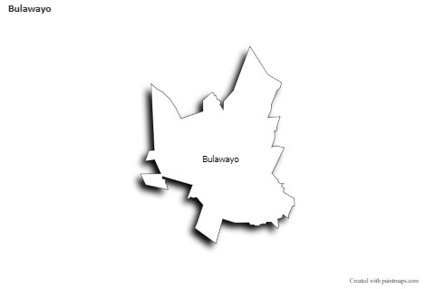 Bulawayo için Örnek Haritalar (siyah-beyaz,gölgeli)