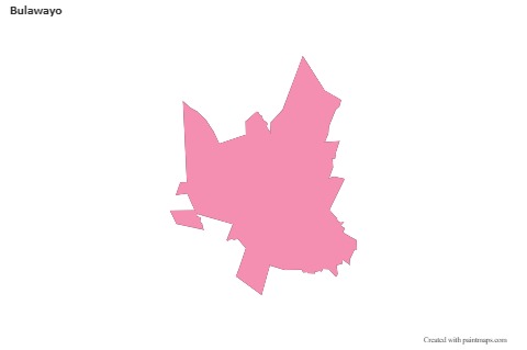 Bulawayo için Örnek Haritalar (pembe,anahat)