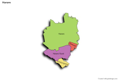 Sample Maps for Harare (colored,shadowy)